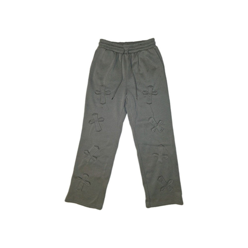 Sunday Retail Cross Applique Charcoal Gray Relaxed Fit Sweatpants Mens Size M